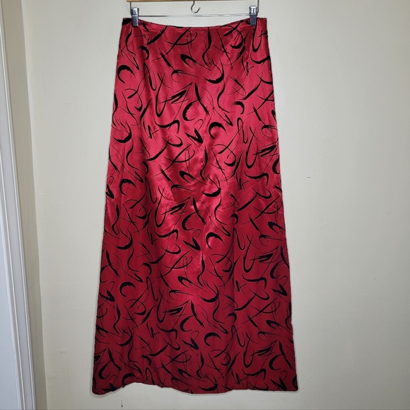 Chetta B Vintage Formal Midi Skirt Duchess Satin & Velvet Sultry Elegance Sz 12 - Picture 3 of 6